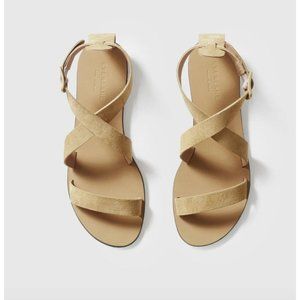 EVERLANE modern wrap suede sandal in tan size 10.5